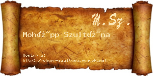 Mohápp Szultána névjegykártya